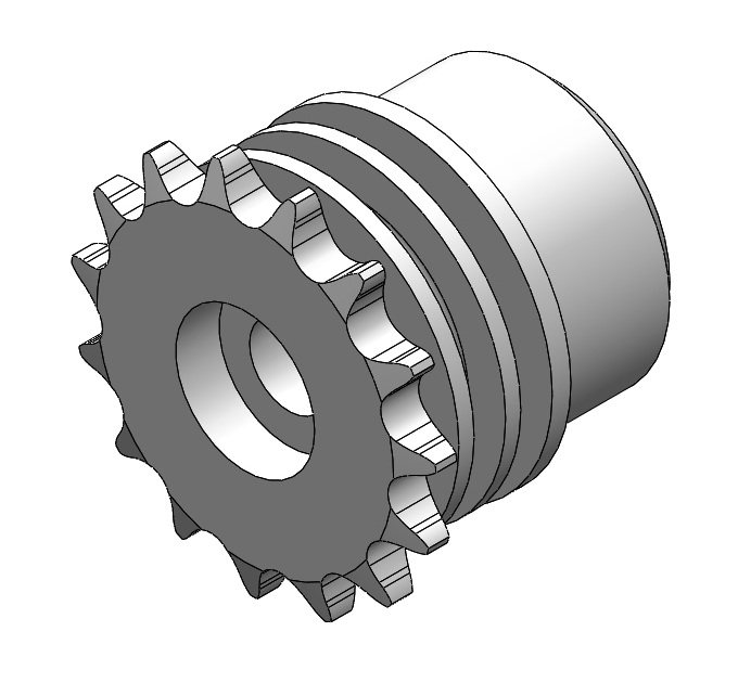 Pipe Plug Ø63x2 - Sprocket P5/8 Z15